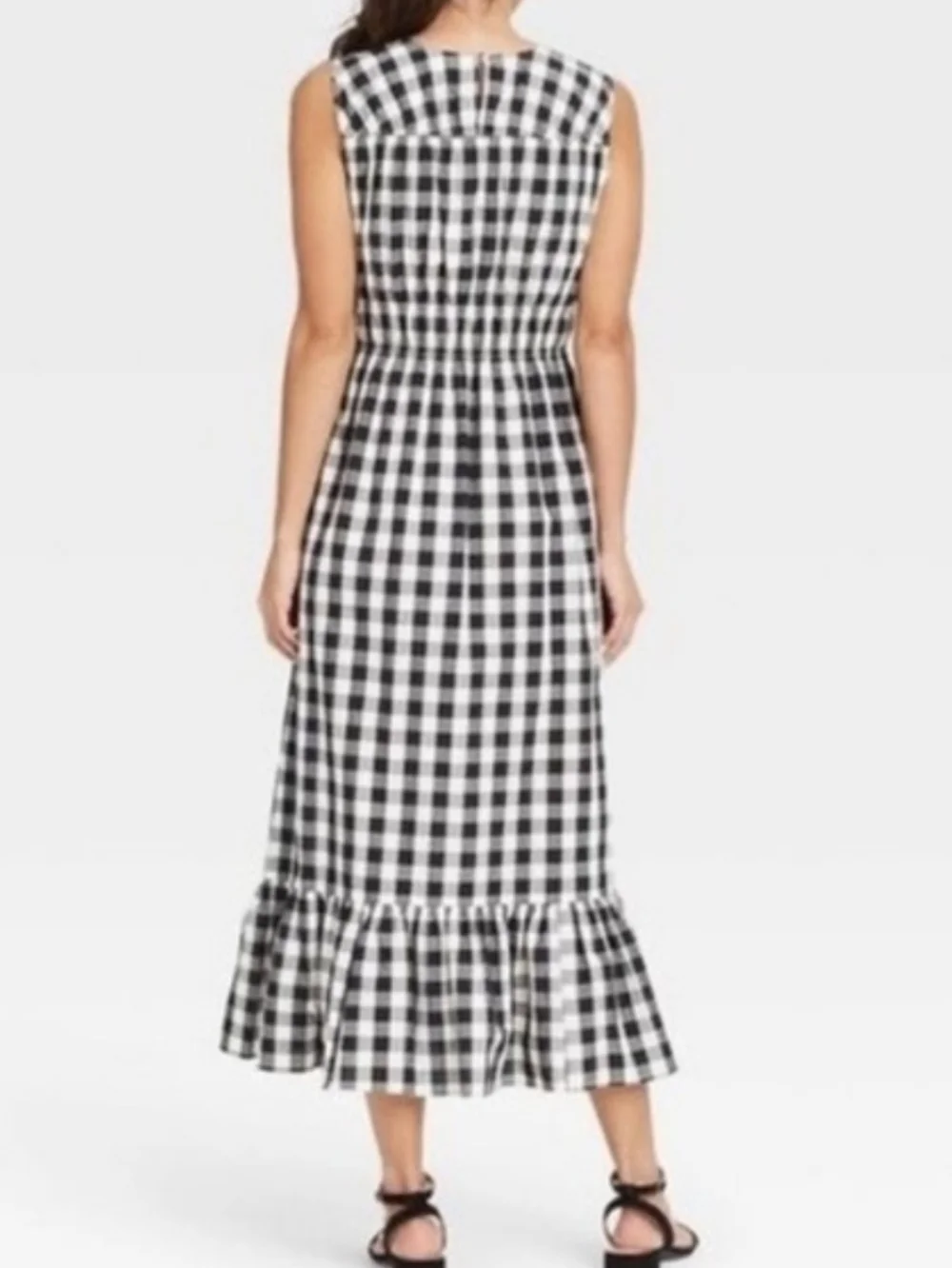 A New Day Black and White Gingham Sleeveless Dress Size Small - Picture 3 of 13